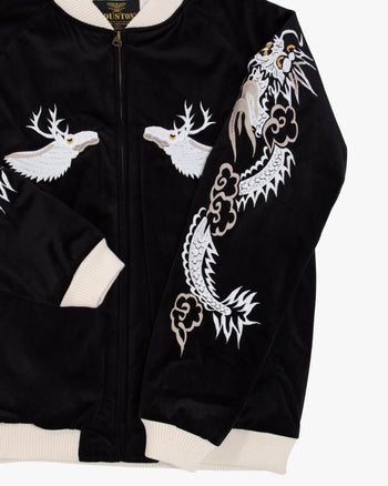 Japanese Repro Souvenir Jacket, S, Houston, Moose with Dragon
