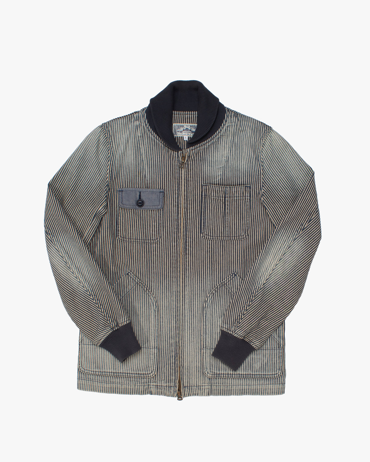 Japanese Repro Jacket, S, Duffer the Official, Off White and Pale Navy Stripe