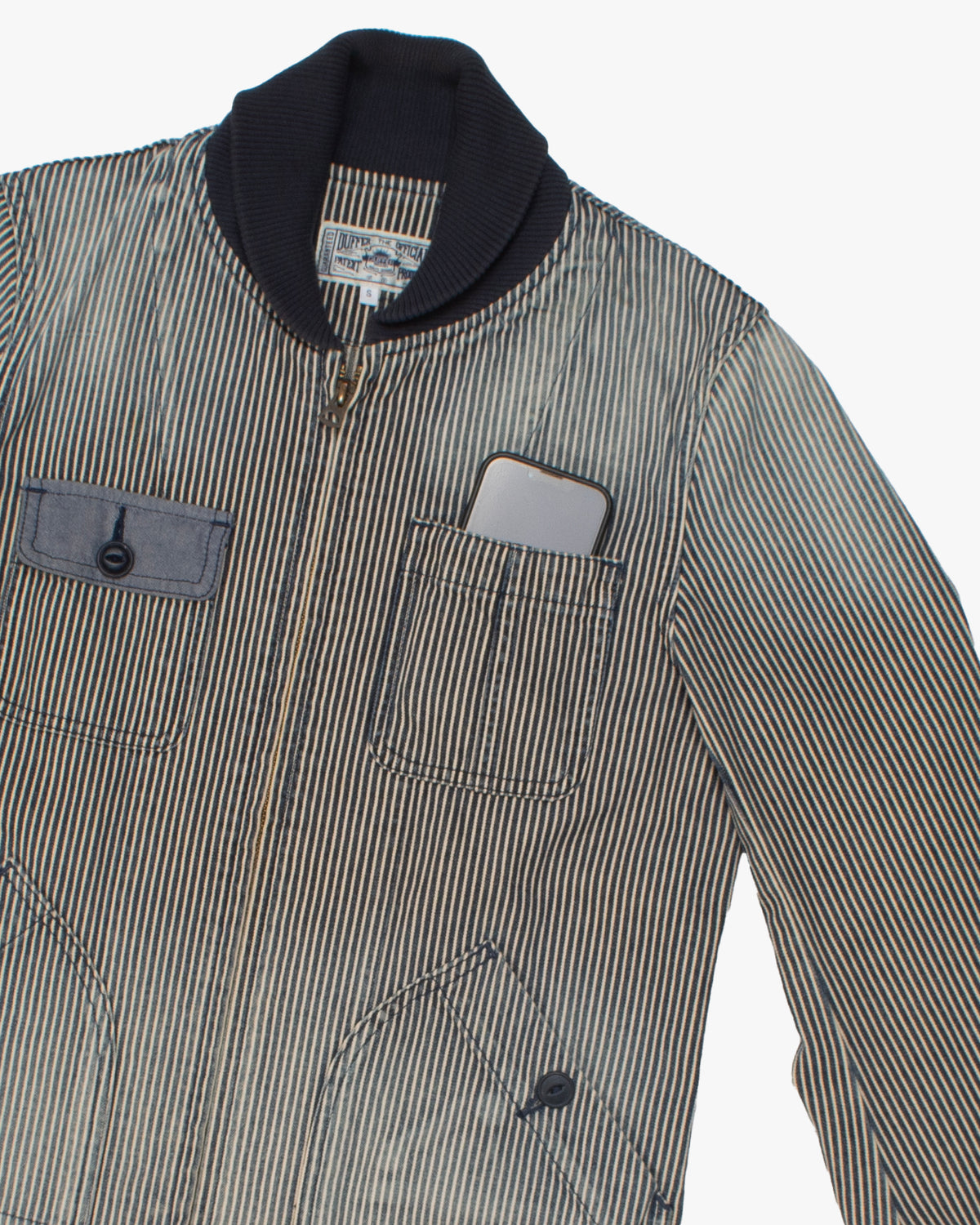Japanese Repro Jacket, S, Duffer the Official, Off White and Pale Navy Stripe