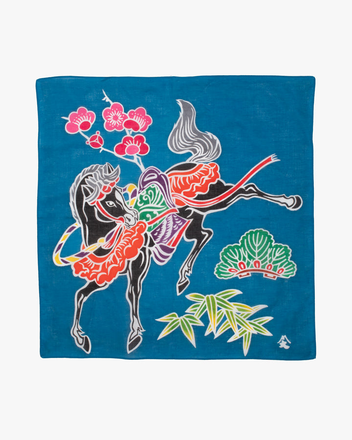 Okawahara, Handkerchief with Yutan Zodiac, Horse
