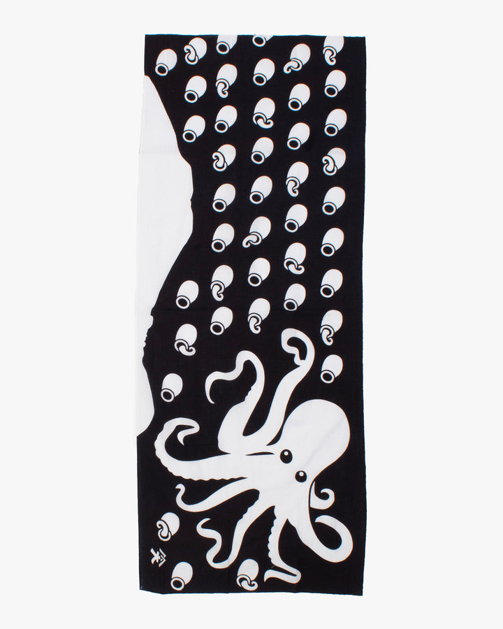 Tenugui, Okawahara, Black and White Octopus
