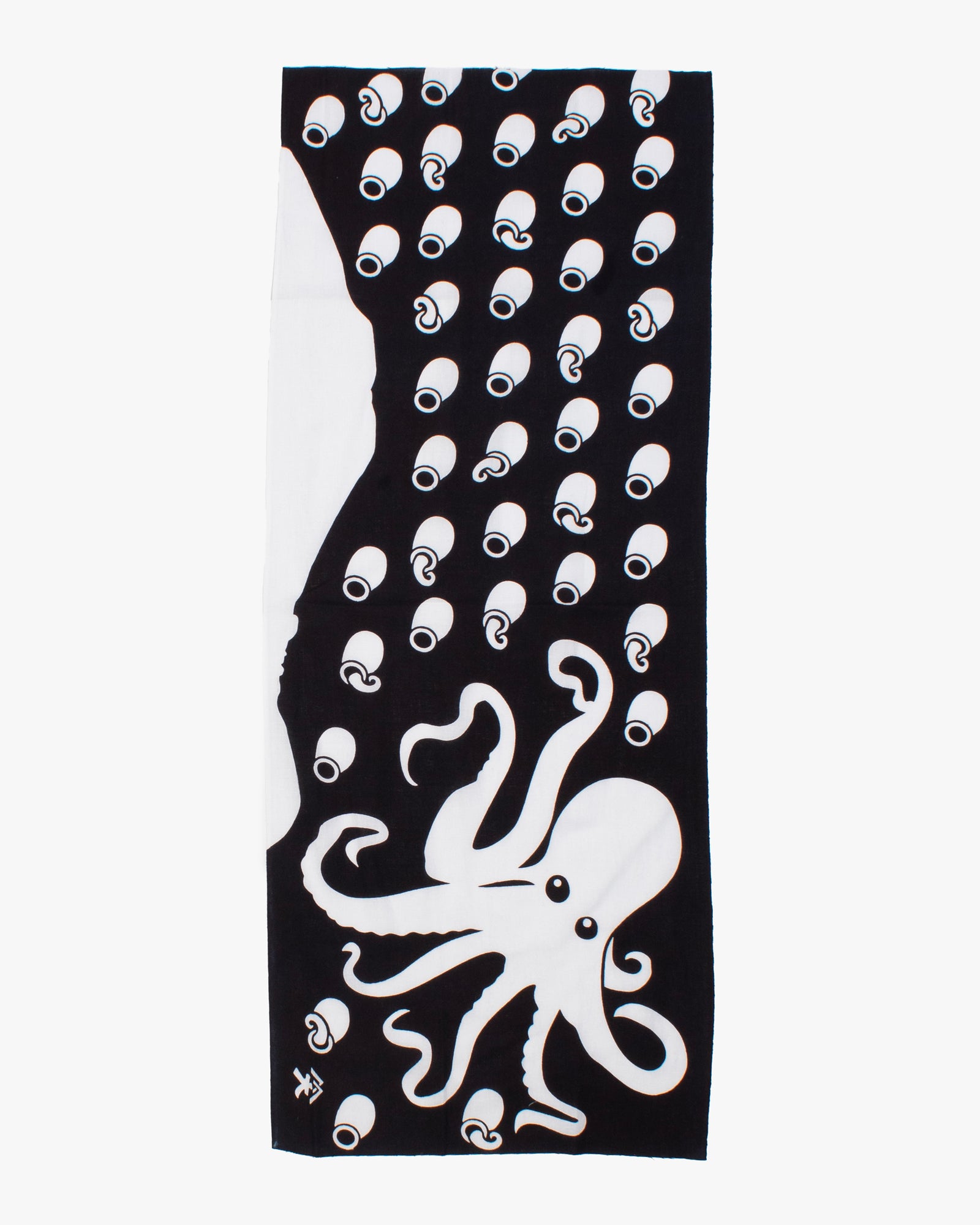 Tenugui, Okawahara, Black and White Octopus