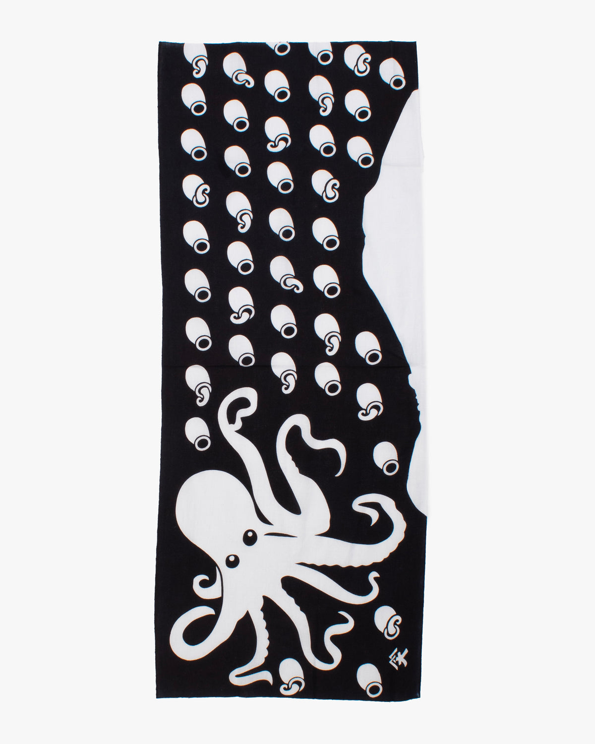 Tenugui, Okawahara, Black and White Octopus