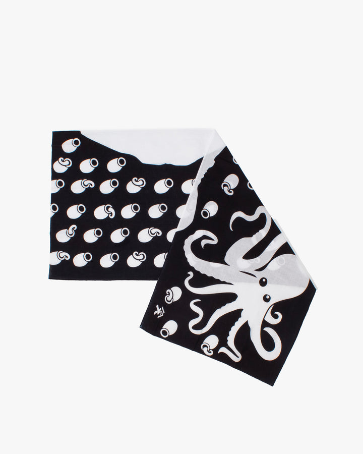 Tenugui, Okawahara, Black and White Octopus