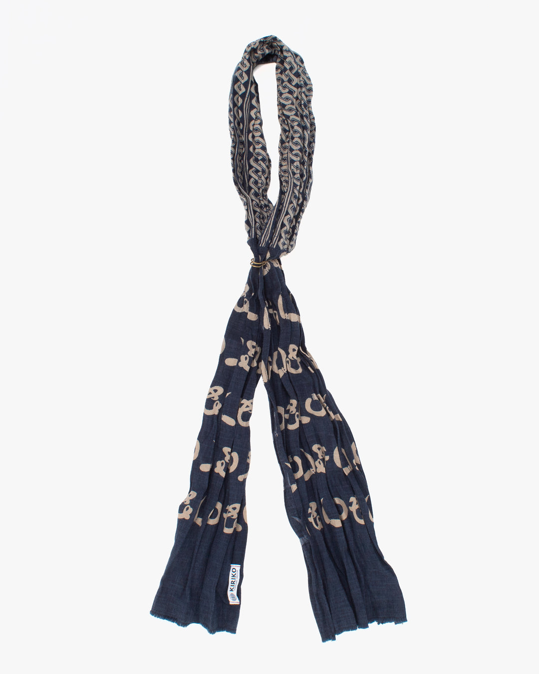 Kiriko Original Scarf, Kiji, Indigo Kamawanu and Yoshiwara shima