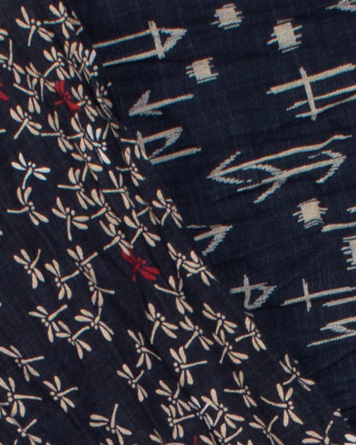 Kiriko Original Scarf, Kiji, Indigo Tonbo with Red and Arrows