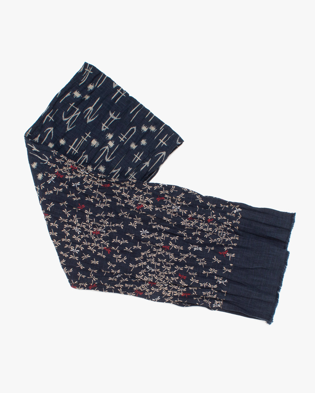 Kiriko Original Scarf, Kiji, Indigo Tonbo with Red and Arrows
