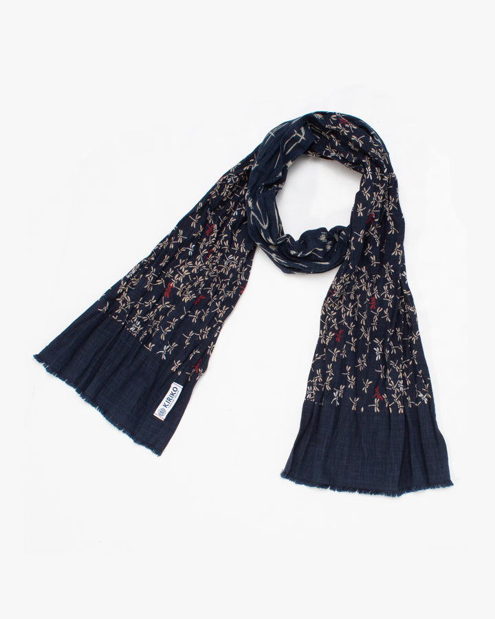 Kiriko Original Scarf, Kiji, Indigo Tonbo with Red and Arrows