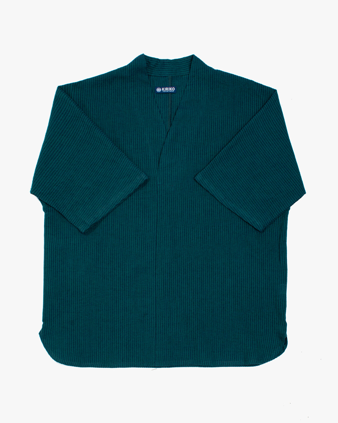 Kiriko x ToK, V-Neck Tunic, Teal with Indigo Shima