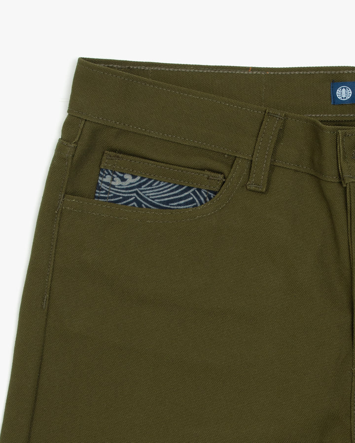 Kiriko Original Canvas Pants, US Made 12.8 oz., Olive, Nami