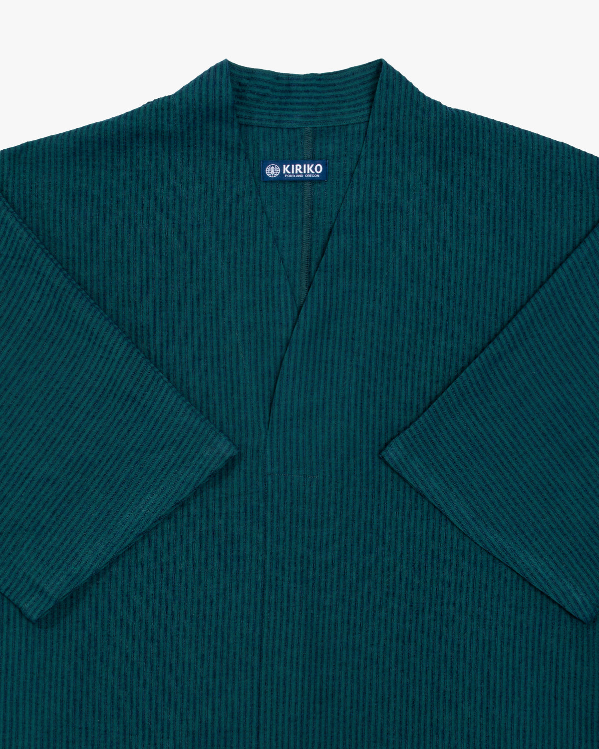 Kiriko x ToK, V-Neck Tunic, Teal with Indigo Shima