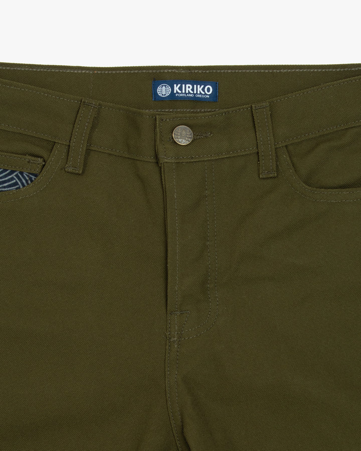 Kiriko Original Canvas Pants, US Made 12.8 oz., Olive, Nami