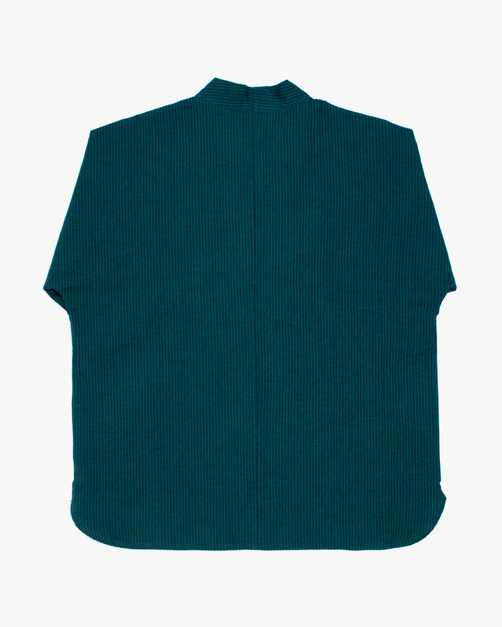 Kiriko x ToK, V-Neck Tunic, Teal with Indigo Shima