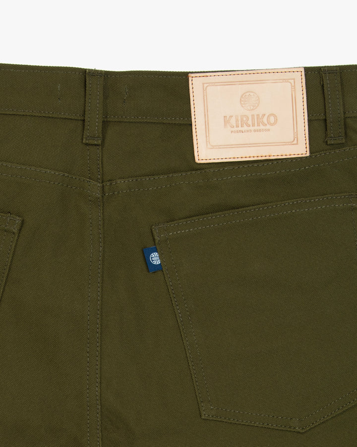 Kiriko Original Canvas Pants, US Made 12.8 oz., Olive, Nami