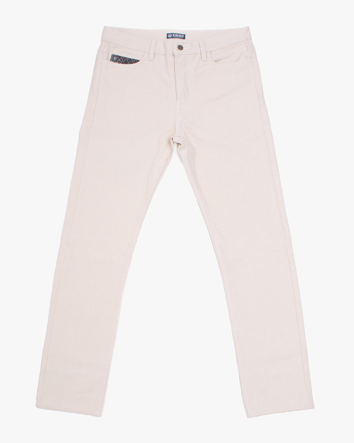 Kiriko Original Canvas Pants, US Made 12.8 oz., Cream, Small Multi