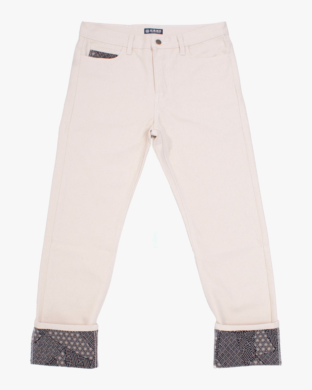 Kiriko Original Canvas Pants, US Made 12.8 oz., Cream, Small Multi