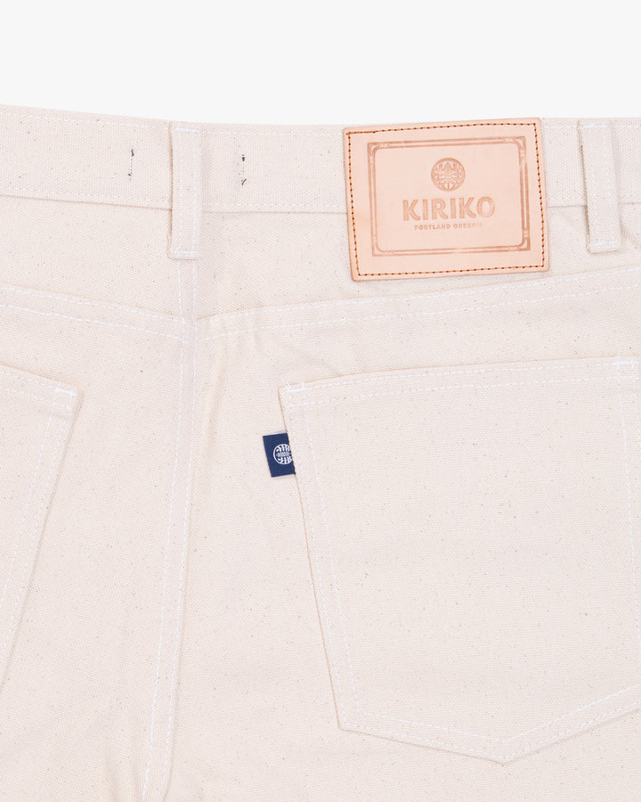 Kiriko Original Canvas Pants, US Made 12.8 oz., Cream, Small Multi