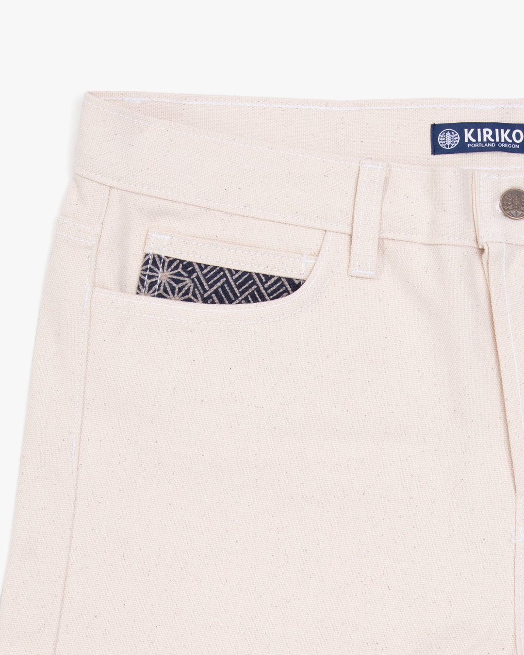 Kiriko Original Canvas Pants, US Made 12.8 oz., Cream, Small Multi