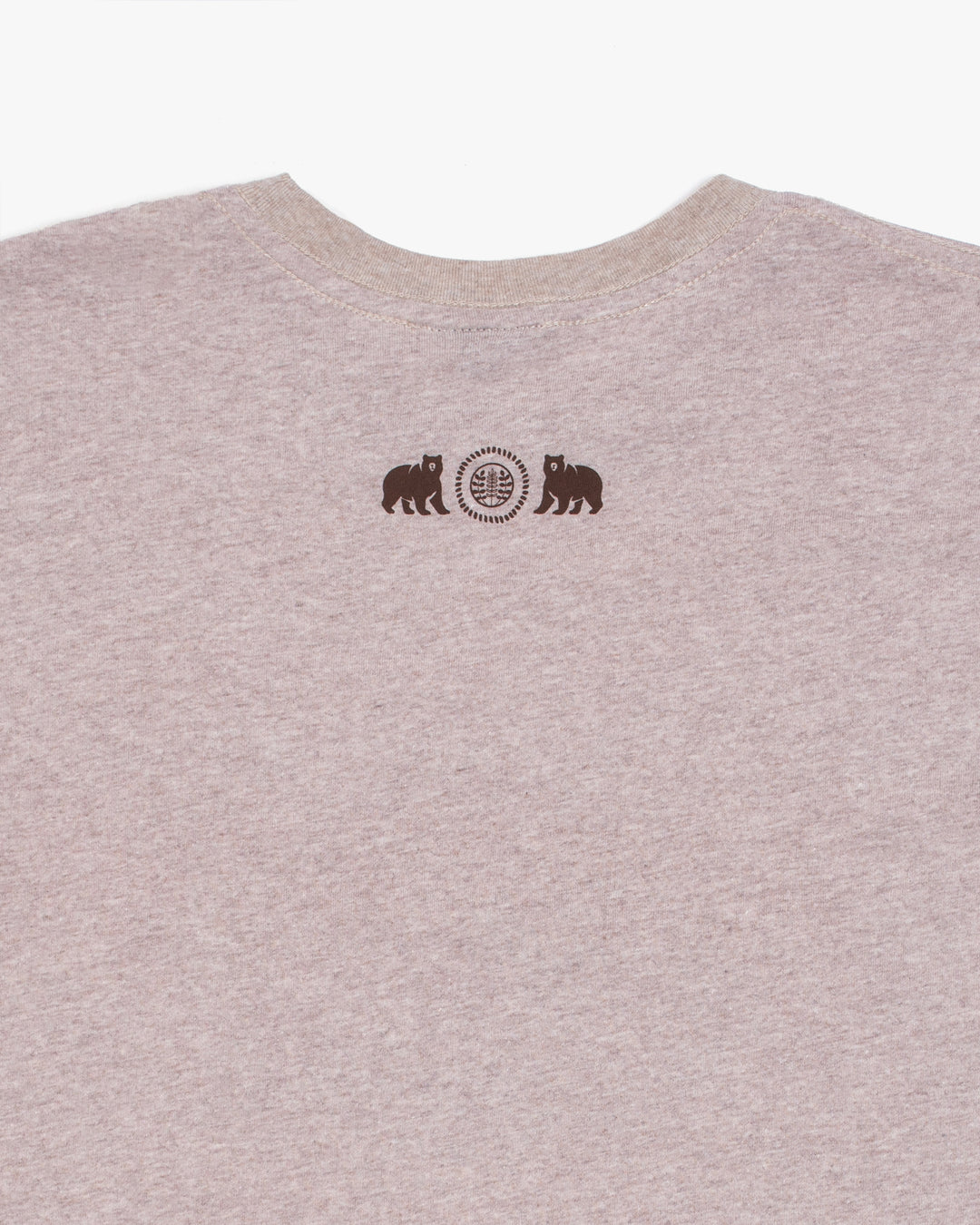 Kiriko Original Tee, 4 oz. US Made, Kuma with Embroidered Fish, Oatmeal