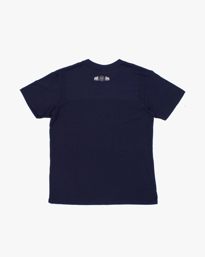 Kiriko Original Tee, 4 oz. US Made, Kuma with Embroidered Fish, Navy