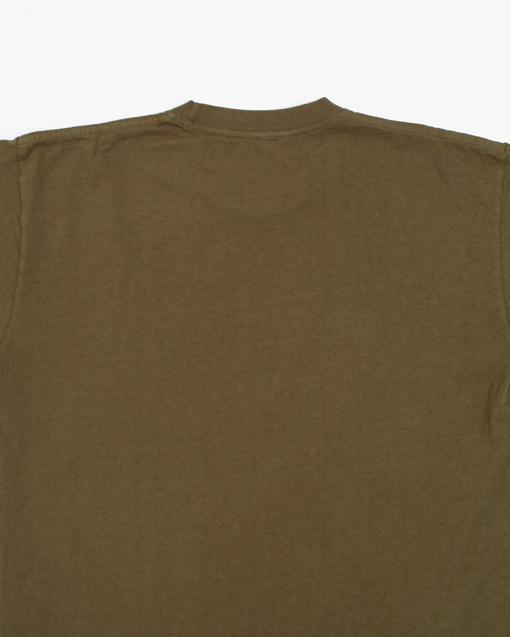 Kiriko Original Tee, 8 oz. US Made, Double Pocket Tee, Green, Yellow Shibori and Indigo Patchwork Style