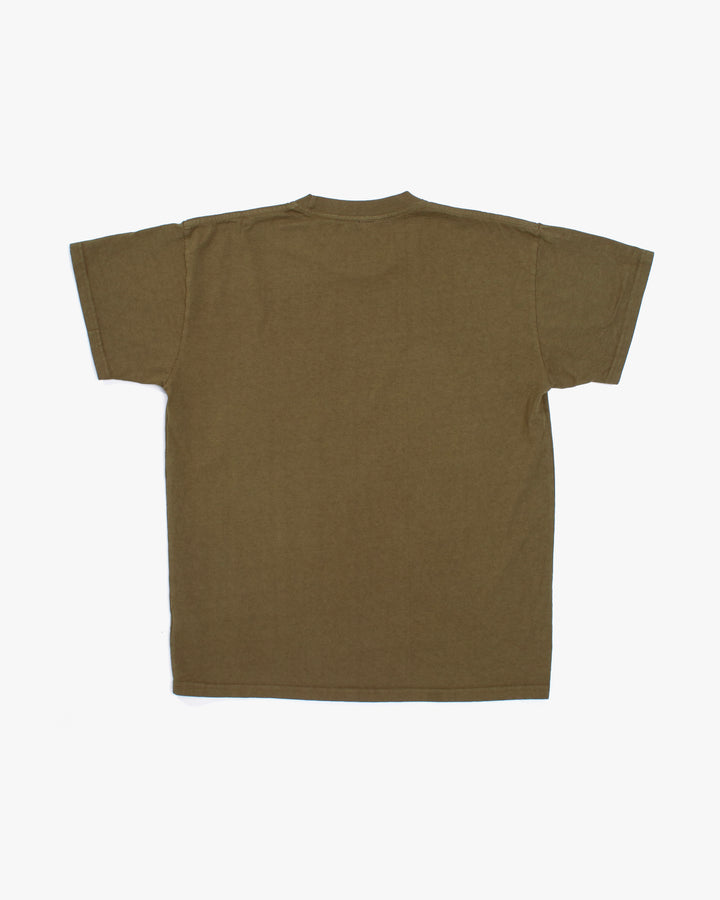 Kiriko Original Tee, 8 oz. US Made, Double Pocket Tee, Green, Yellow Shibori and Indigo Patchwork Style
