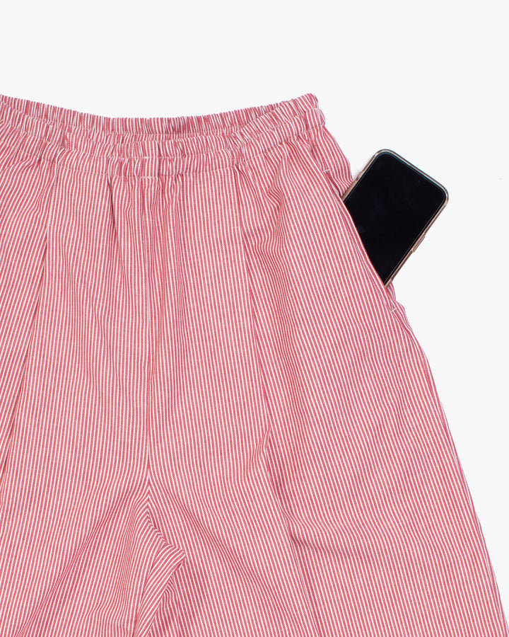Kiriko x ToK, Lantern Pants, Tsumugi Weave, Red and White