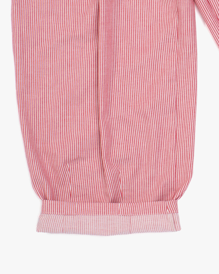 Kiriko x ToK, Lantern Pants, Tsumugi Weave, Red and White