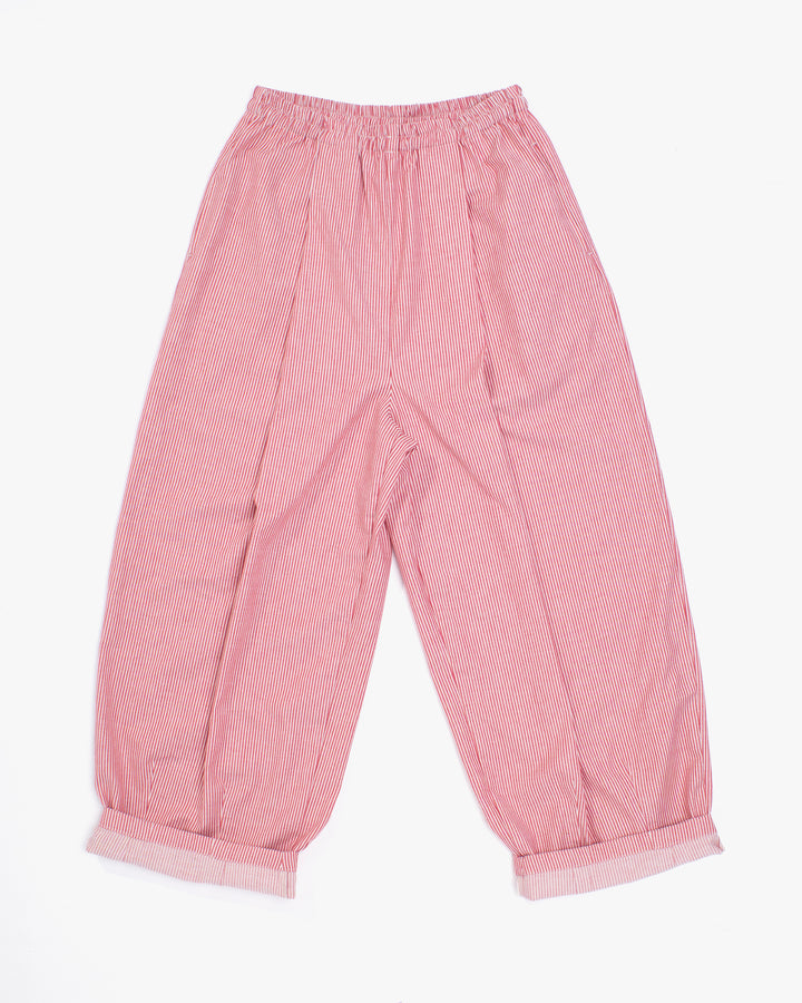 Kiriko x ToK, Lantern Pants, Tsumugi Weave, Red and White
