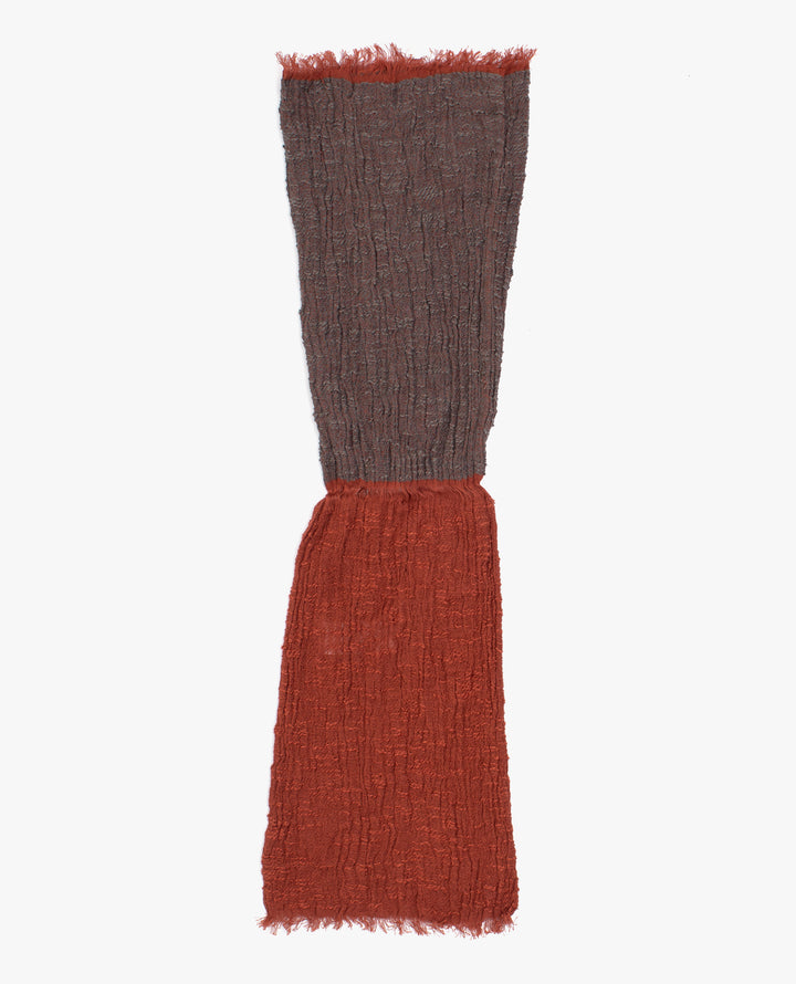 Kobo Oriza Knit Cap, Multi Functional, Cotton, Split Red and Smoke, 9˝