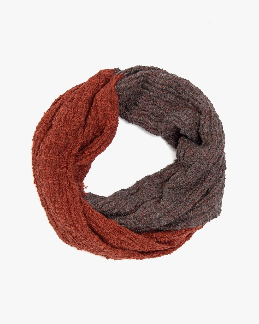 Kobo Oriza Knit Cap, Multi Functional, Cotton, Split Red and Smoke, 9˝