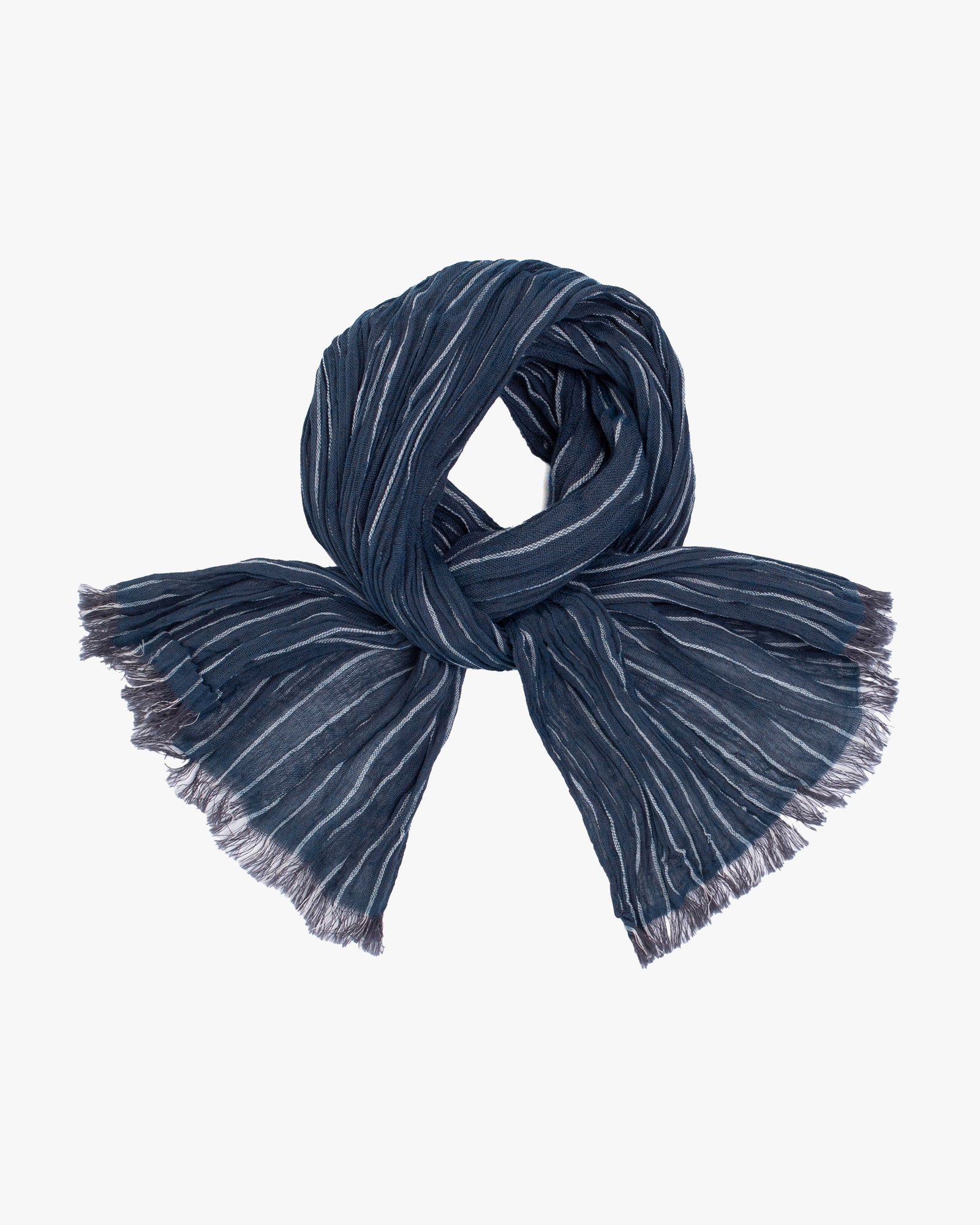 Kobo Oriza Scarf, Linen Cotton Tenugui, Indigo