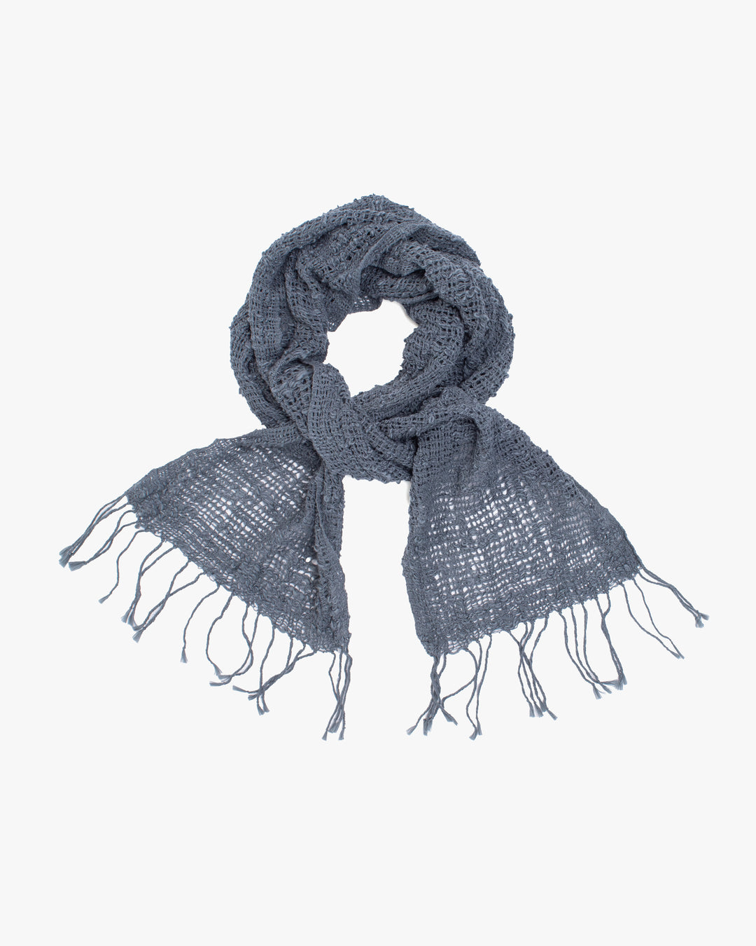 Kobo Oriza Muffler, Slim and Light Mojiri Weave, Marine Blue