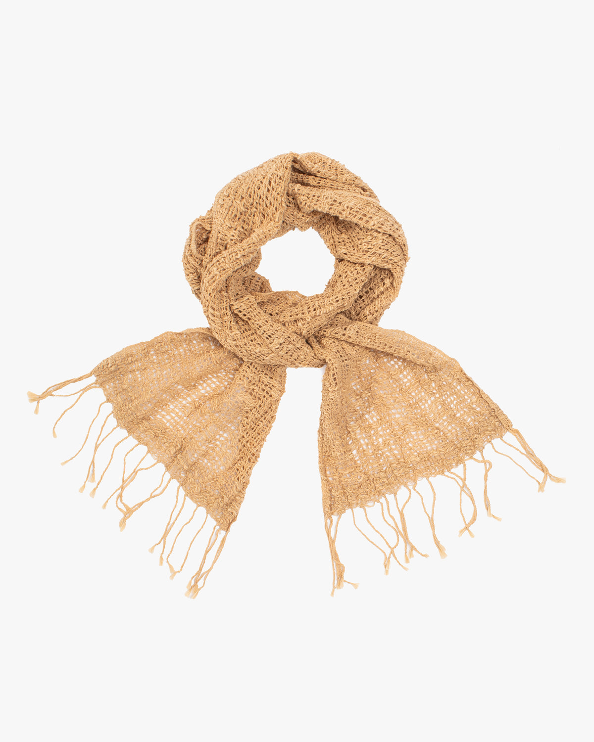 Kobo Oriza Muffler, Slim and Light Mojiri Weave, Mustard