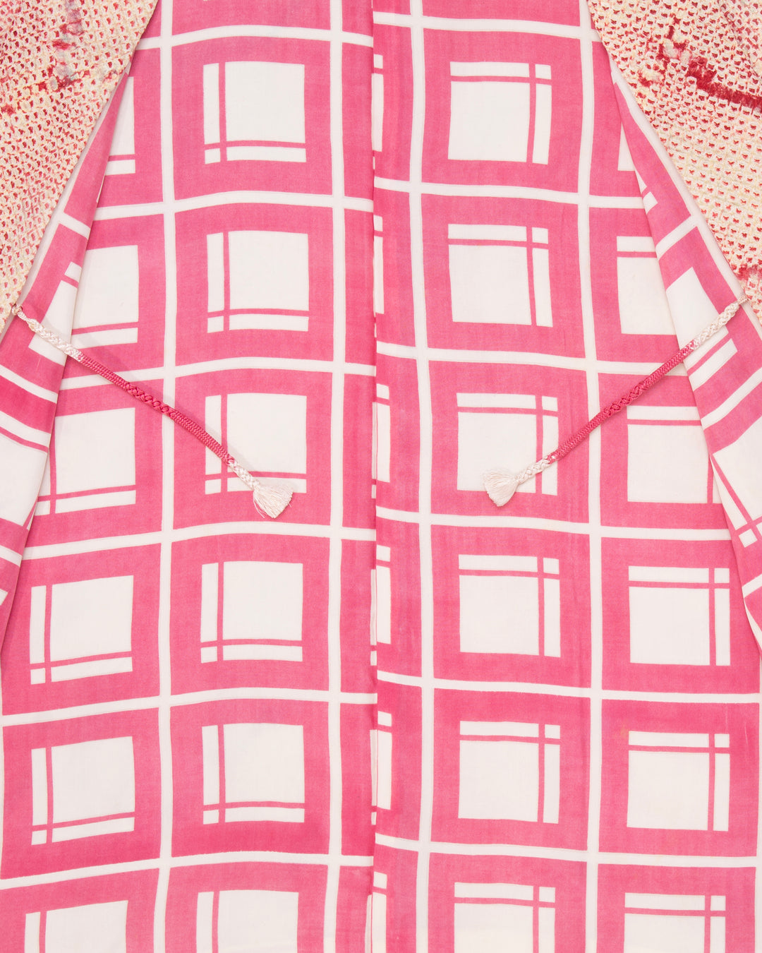 Kiriko Custom, Altered Haori Jacket, Full Shibori, Pink Karakusa
