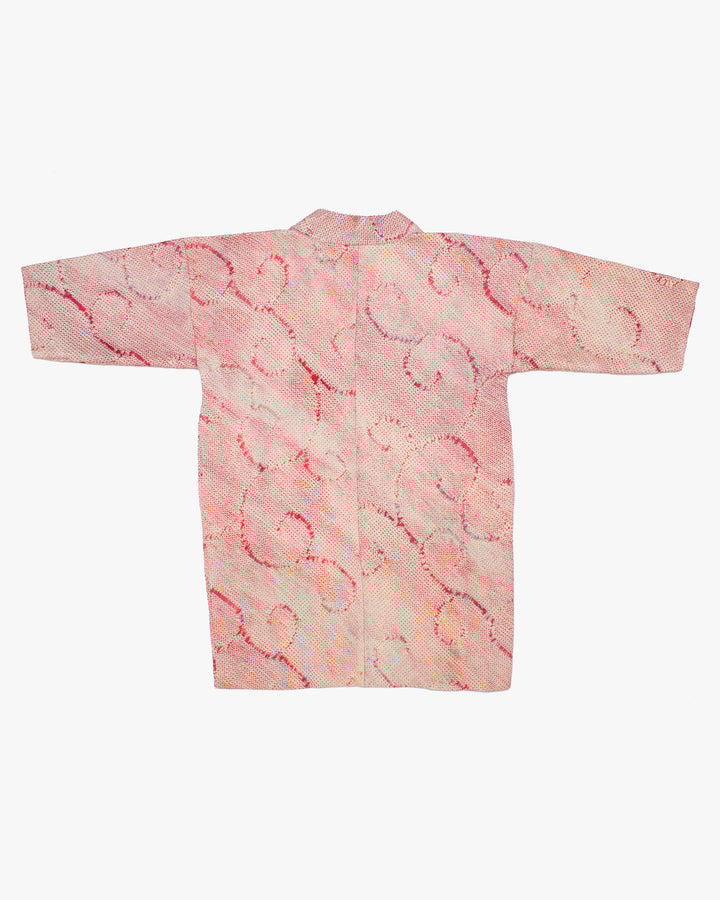 Kiriko Custom, Altered Haori Jacket, Full Shibori, Pink Karakusa