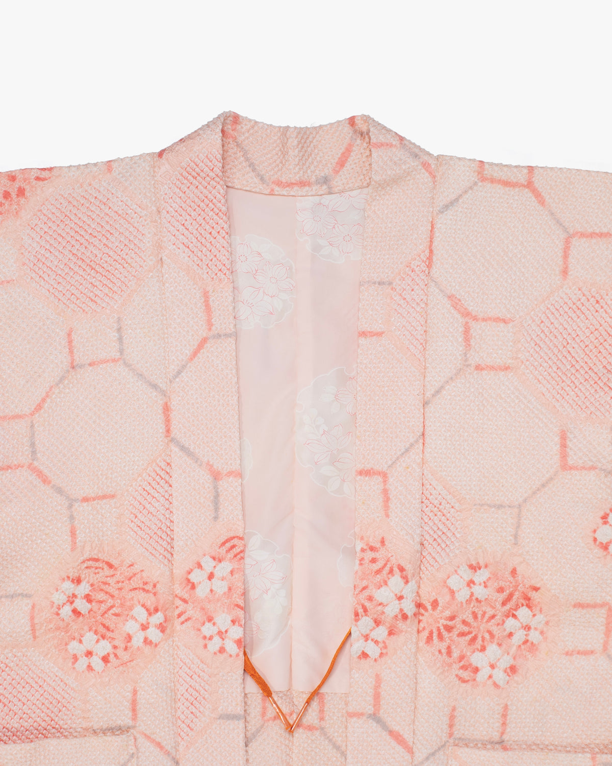 Kiriko Custom, Altered Haori Jacket, Full Shibori, Floral and Shippou Tsunagi