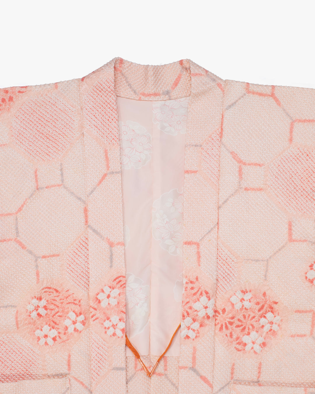 Kiriko Custom, Altered Haori Jacket, Full Shibori, Floral and Shippou Tsunagi