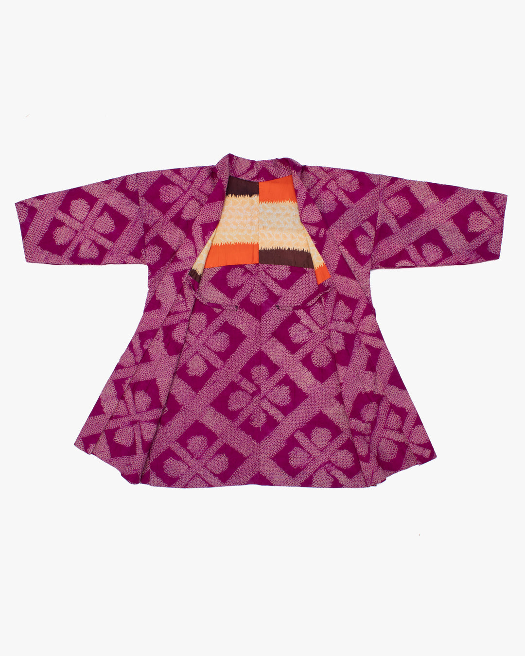 Kiriko Custom, Altered Haori Jacket, Full Shibori, Hanabishi
