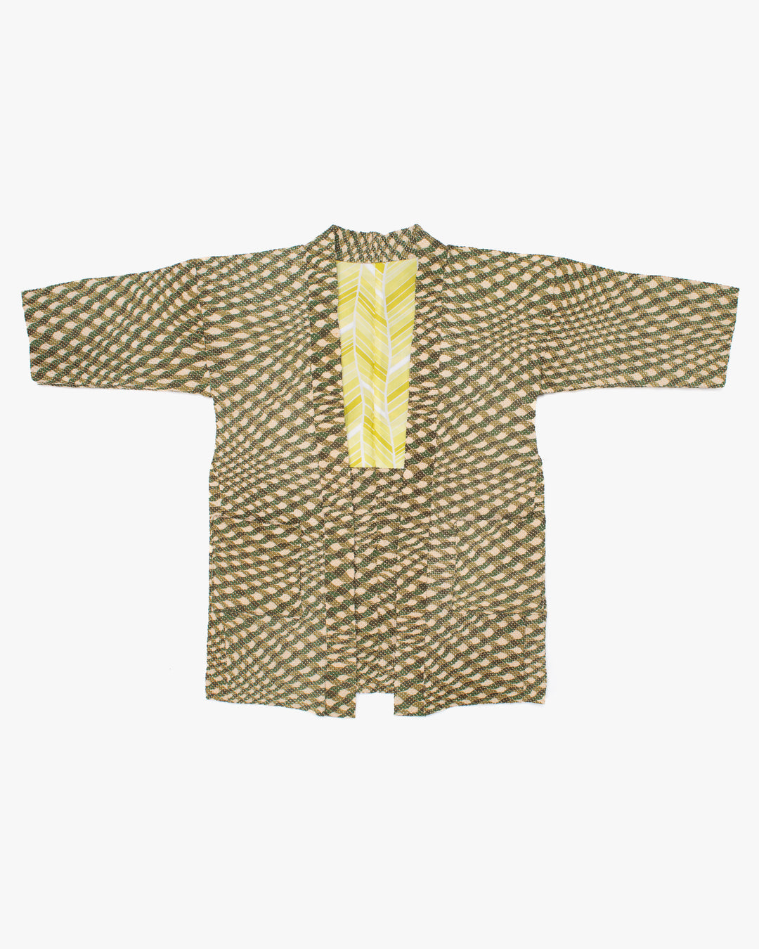 Kiriko Custom, Altered Haori Jacket, Full Shibori, Abstract Green Field
