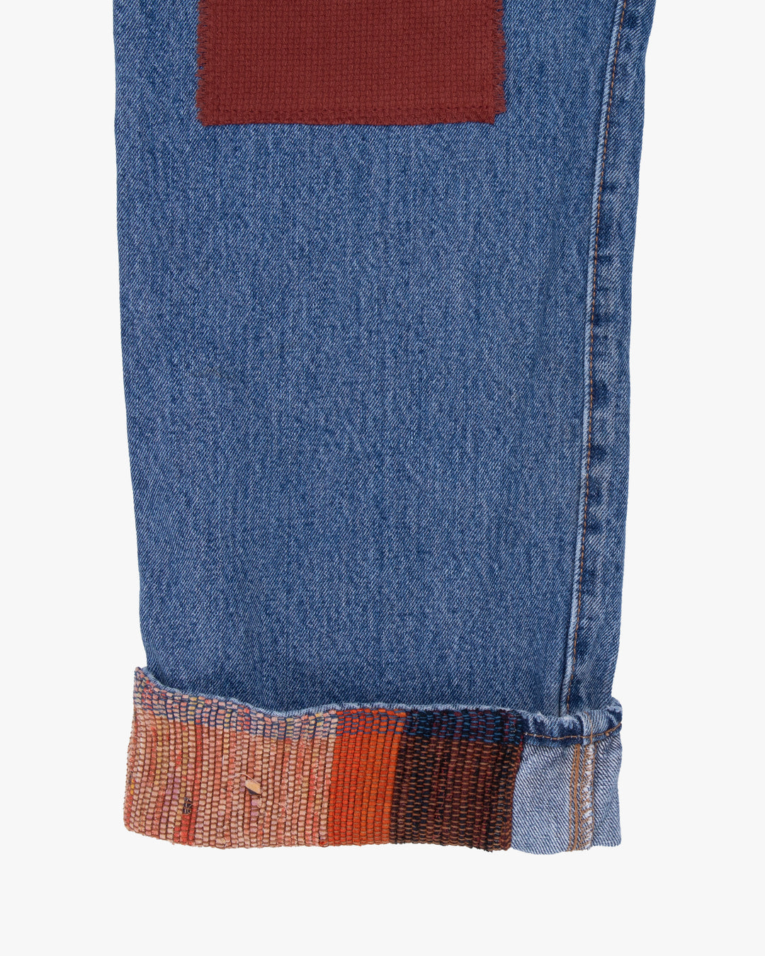 Kiriko Custom Denim Jeans, Patched Vintage Maekake and Sashi-ori, Levi&