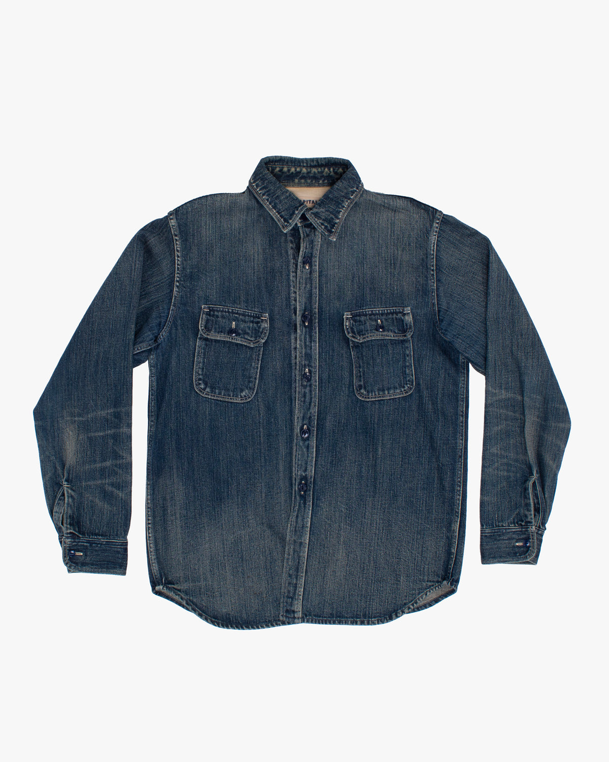 Japanese Repro Denim Jacket, L, Kapital, Medium Wash with Navy Buttons