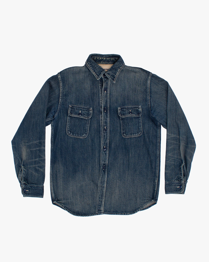 Japanese Repro Denim Jacket, L, Kapital, Medium Wash with Navy Buttons