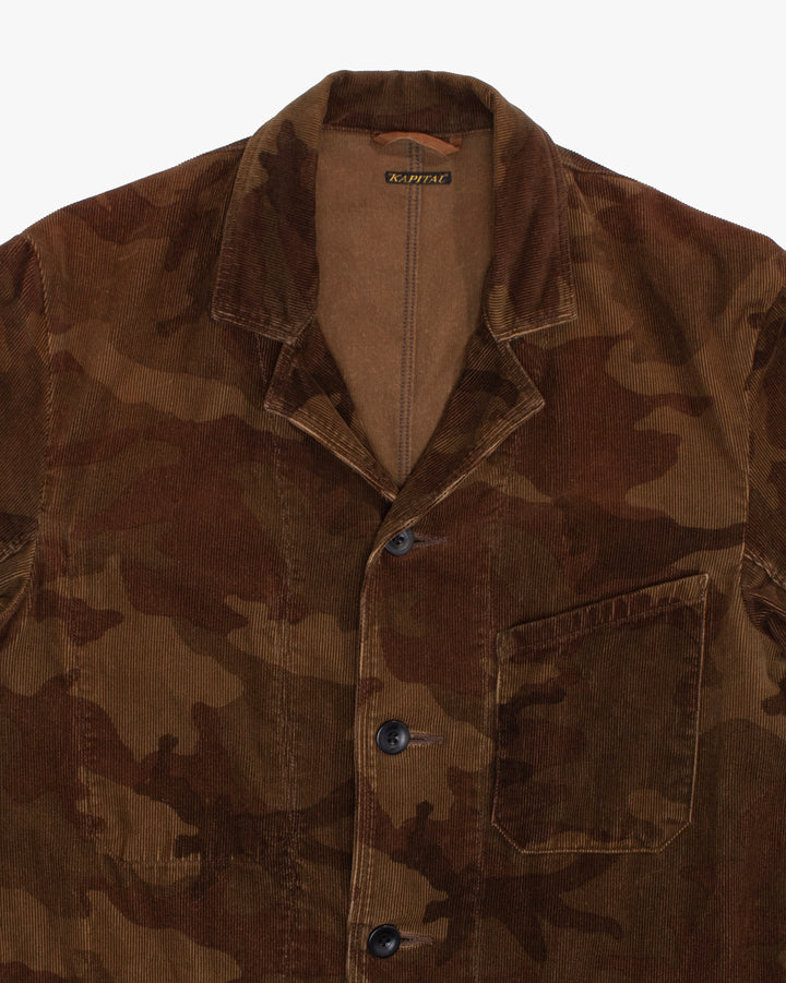 Japanese Repro Chore Coat, L, Kapital, Brown Camoflauge Corduroy