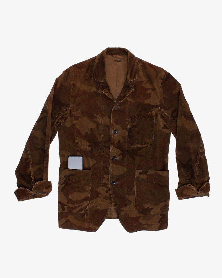 Japanese Repro Chore Coat, L, Kapital, Brown Camoflauge Corduroy