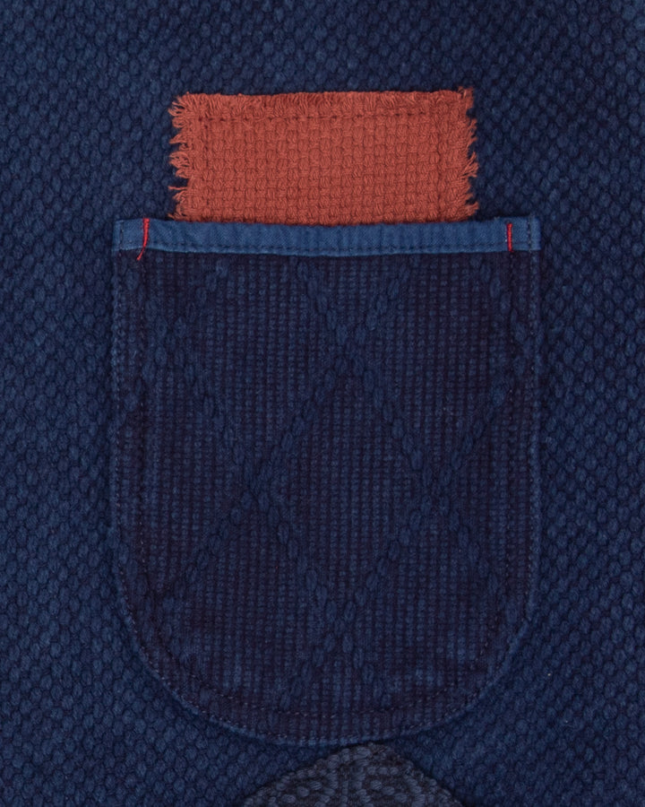 Kiriko Custom Patched Sashiko Mandarin Collar Jacket