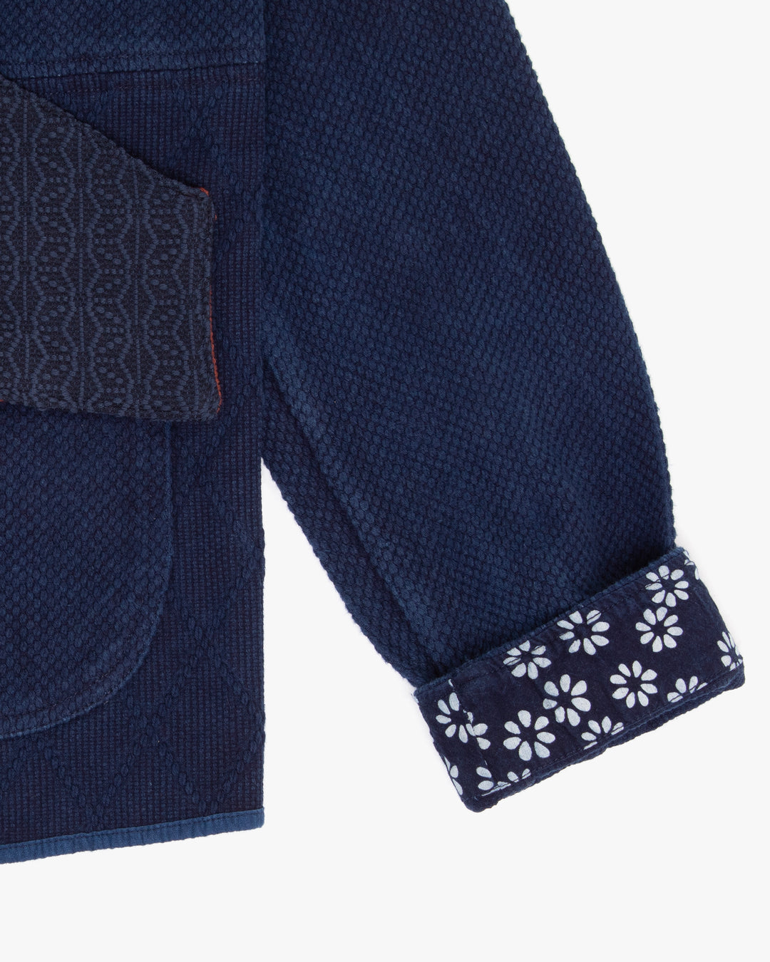 Kiriko Custom Patched Sashiko Mandarin Collar Jacket