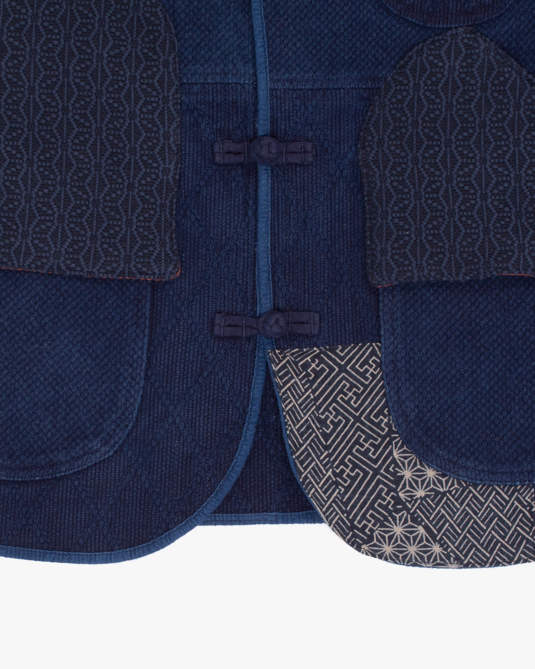 Kiriko Custom Patched Sashiko Mandarin Collar Jacket