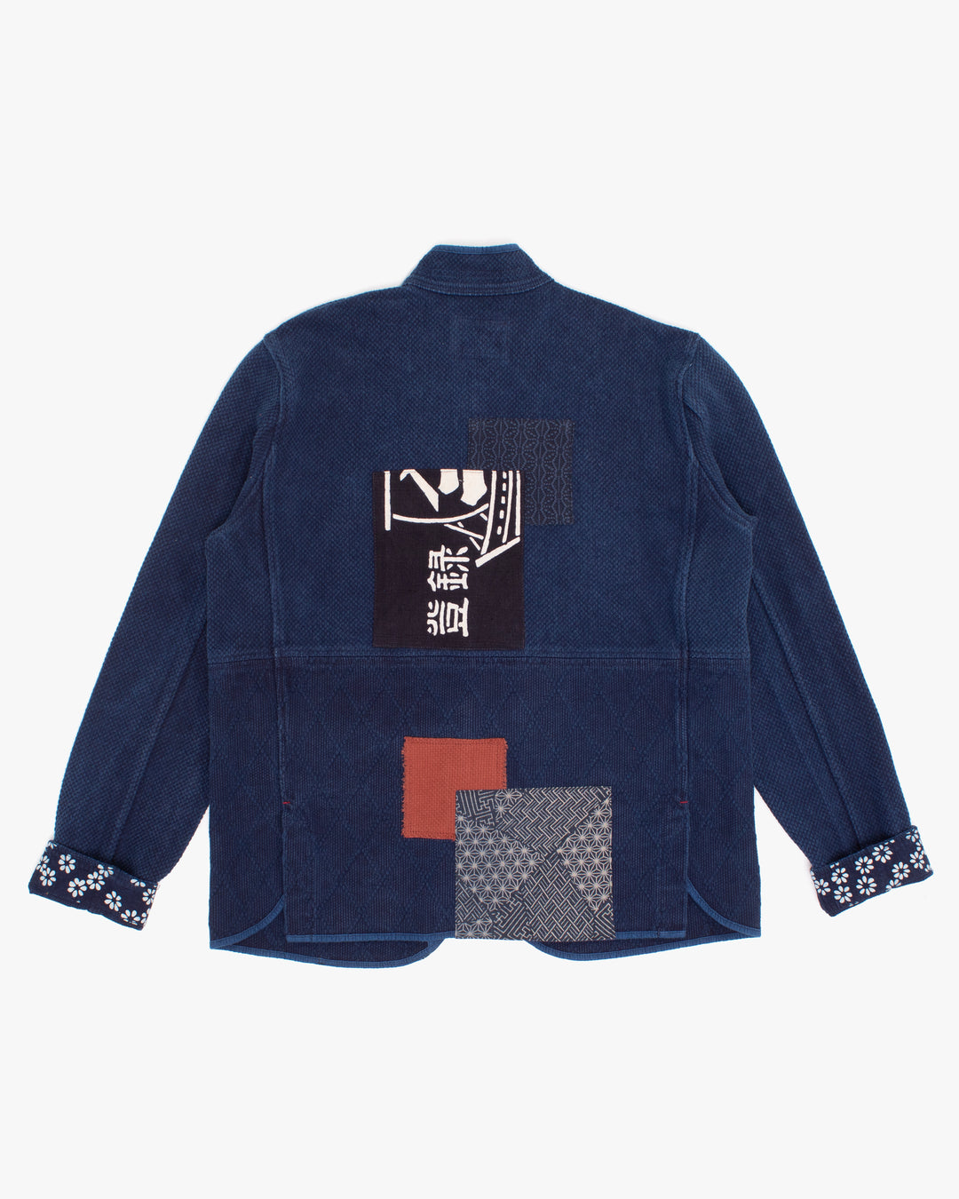 Kiriko Custom Patched Sashiko Mandarin Collar Jacket