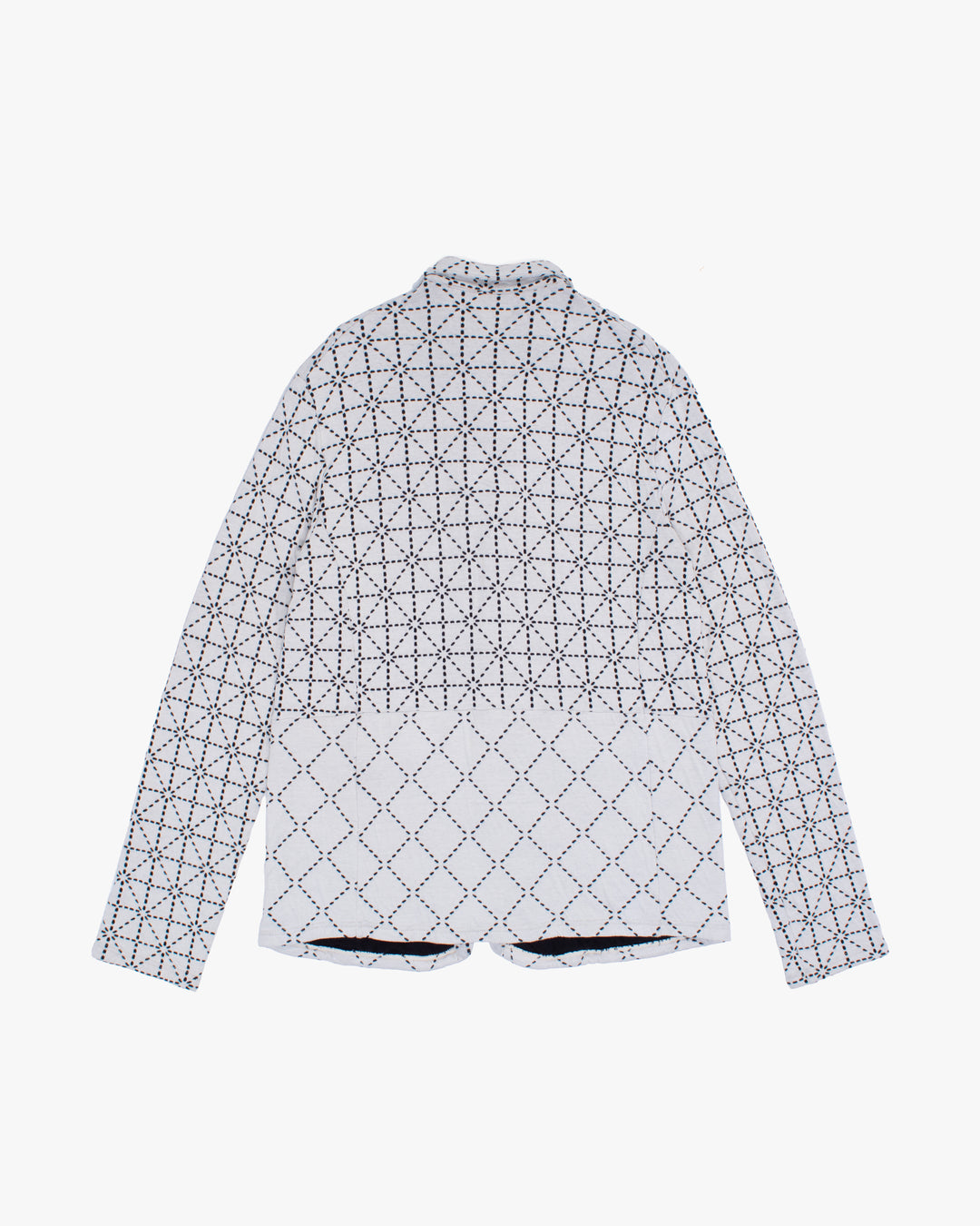 Japanese Repro Chore Coat, XL, Kapital, White with Black Geometric Pattern